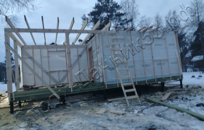 4 Каркасно-щитовой дом Д-23, 9х9м, 81 М², Ленинградская область, Приозёрский район, Громовское сельское поселение ( (15)